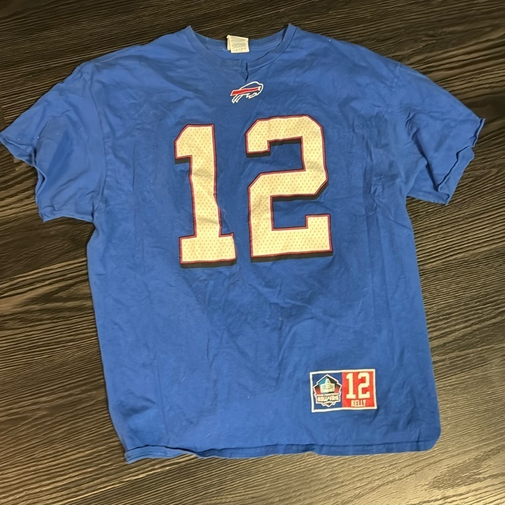 🍍 Jim Kelly Buffalo Bills 2017 Hall of Fame Name and Number Tee🍍SZ 2XG